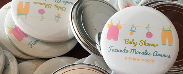 Chapitas personalizadas imantadas para baby shower Chapitas imantadas de 56mm