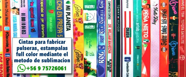 cintas tela raso sublimacion para puiseras